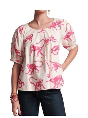Frances Valentine Zonda Monkey Print Top